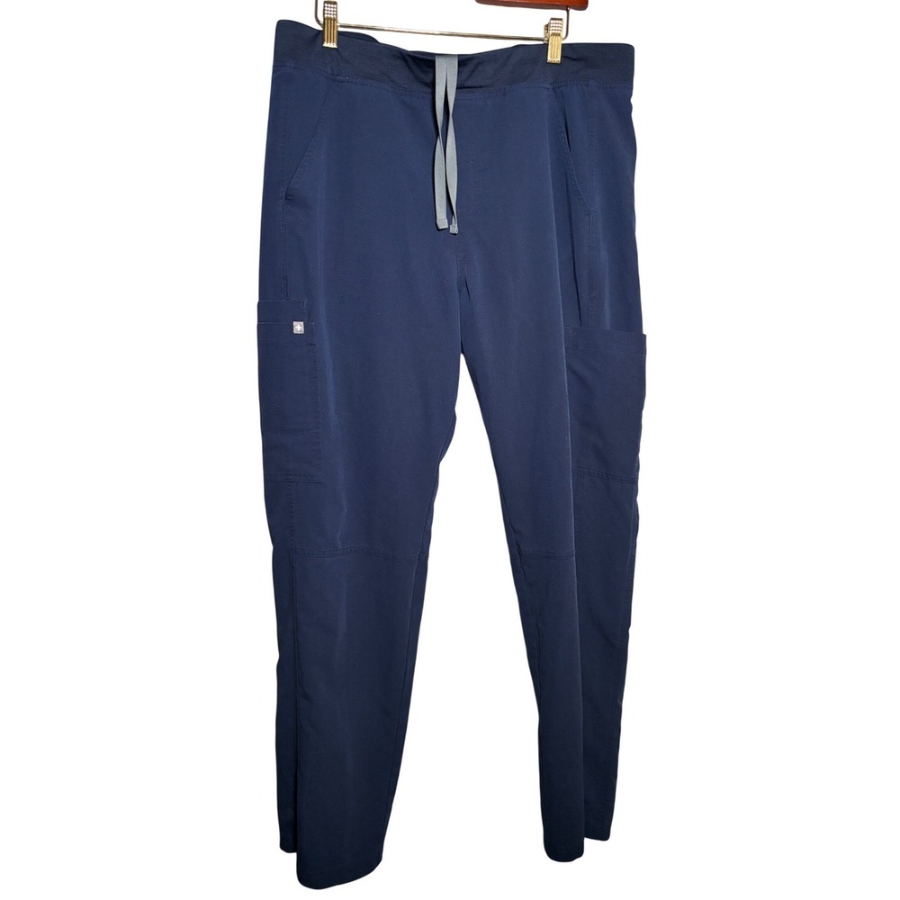 FIGS Technical Collection Navy Blue Cargo Scrub Pants XL Mens Drawstring Active